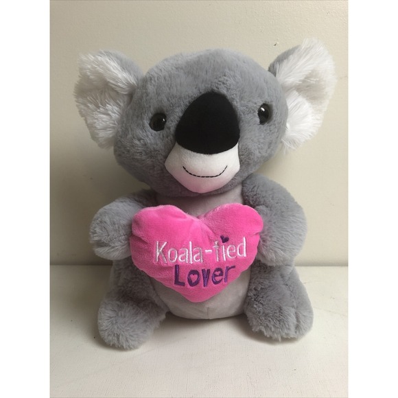 Koala Plush Stuffed Animal Gray Valentine's Day Heart Koala-fied Lover‎ - Picture 1 of 7